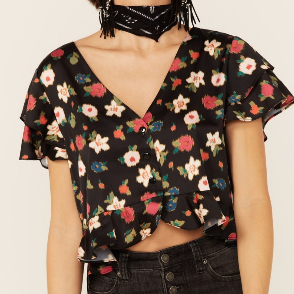 Floral Satin Top
